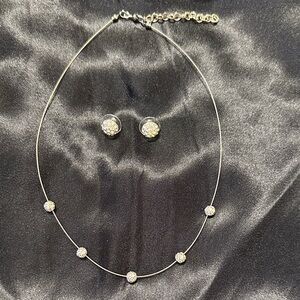 Elegant Silver Necklace and Earring Set